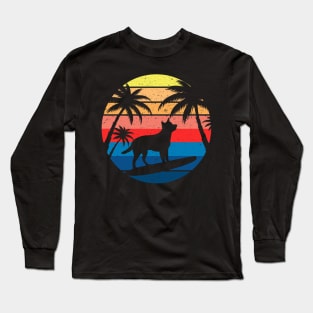 dog surf gifts cute dog surfing summer Long Sleeve T-Shirt